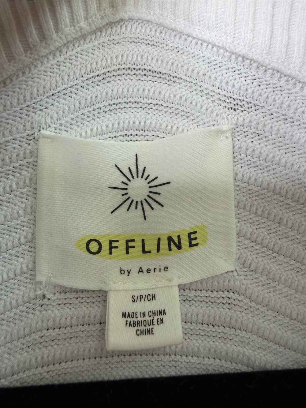 Offline by Aerie White Textured Half Zip Sweater - Picture 3 of 13